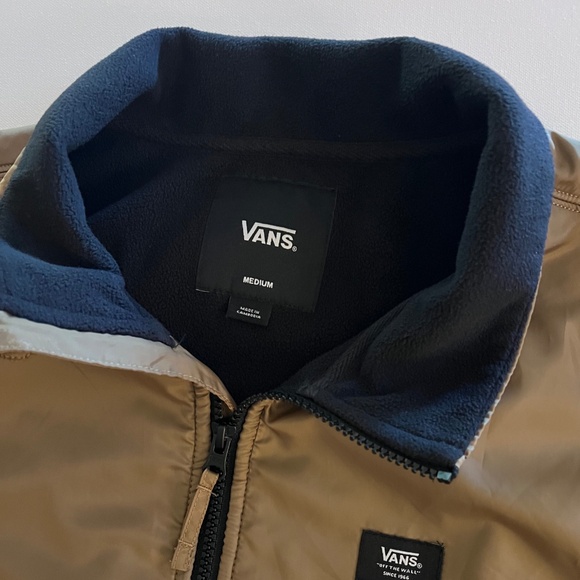 Vans Thatcher Vest Men’s Medium – Black/Dirt Fleece Zip-Up Skate Streetwear EUC - Picture 2 of 4